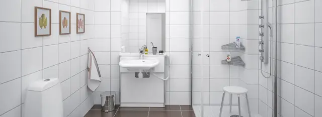 Badrum anpassat för rullstol