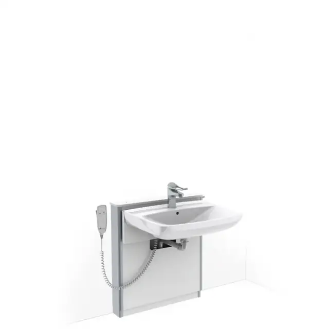 Väggmonterat tvättställ med lyft